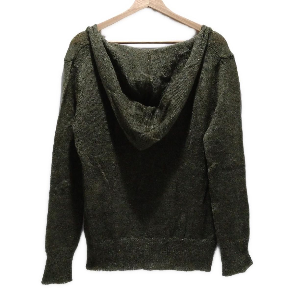 TRU TRUSSARDI(トゥルートラサルディ) 長袖セーター サイズ38 M レディース - カーキ×ダークグリーン ラメ TRU TRUSSARDI(トゥルートラサルディ) 長袖セーター サイズ38 M