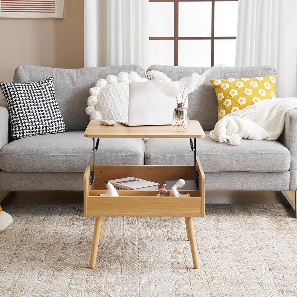 センターテーブル 昇降テーブル 収納付き 幅60CM 北欧風 リビング