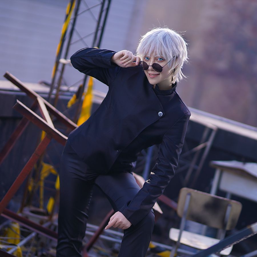 呪術廻戦 コスプレ コスチューム 五条悟 コスプレ衣装 ハロウィン 渋谷 XL