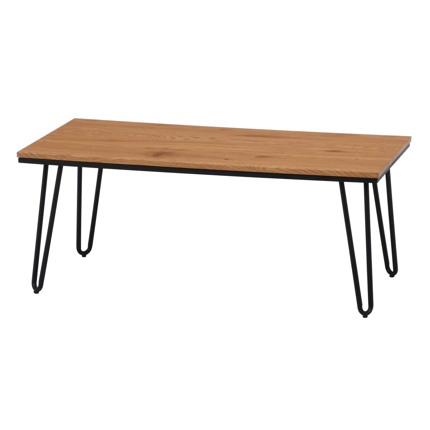 【人気商品】18375 クレブ 木目調 スチール ブラウン 幅105cm リビングテーブル ローテーブル 不二貿易