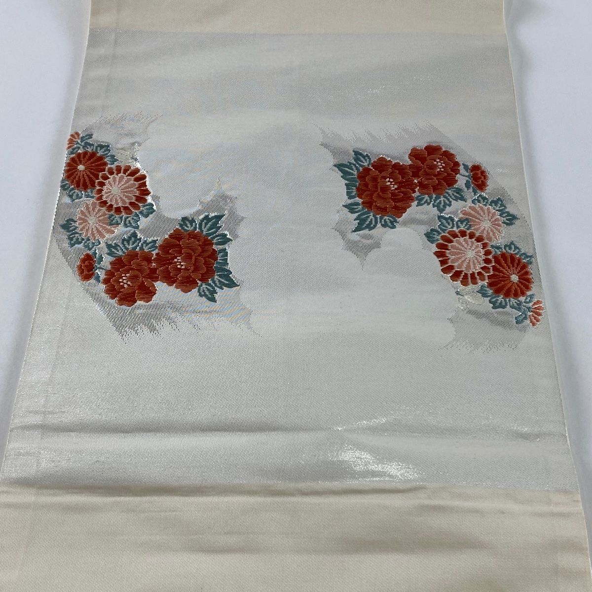 平和屋着物●信州紬　八寸名古屋帯　赤紅色　正絹　逸品　CAAZ4185hy 平和屋着物○信州紬 八寸名古屋帯 赤紅色 正絹 逸品 CAAZ4185hy 平和屋