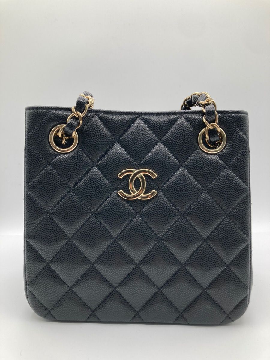 シャネル　ミニマトラッセ　バッグ シャネル(CHANEL) マトラッセ ミニ バケットバッグ 黒 キャビア