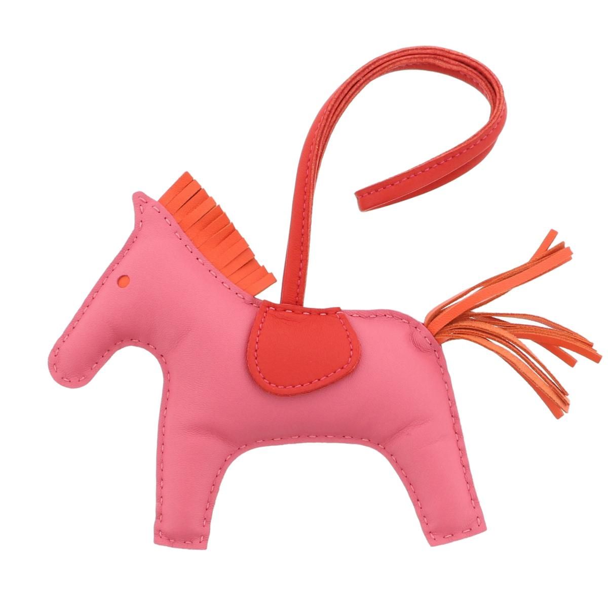 HERMES エルメス ロデオMM チャーム 小物 キーリング|キーホルダー 064930CA Pink ピンク ローズアザレ×オレンジポピー×ルージュインデ used B