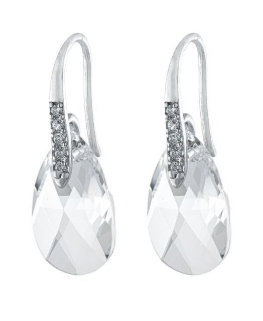 【送料無料】 ジャーニ ベルニーニ レディース ピアス・イヤリング アクセサリー Fine Crystal and Cubic Zirconia Teardrop Wire Earrings in Sterling Silver White