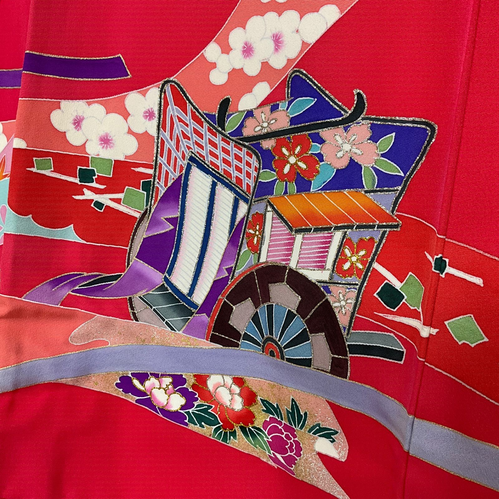 ◇kimono+one◇5歳～7歳くらい用◇女の子着物◇正絹◇子供着物◇襦袢
