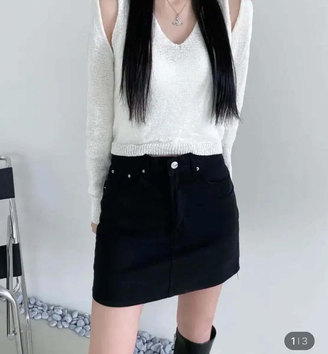 many many gather skirt / black （メニーメニーギャザー