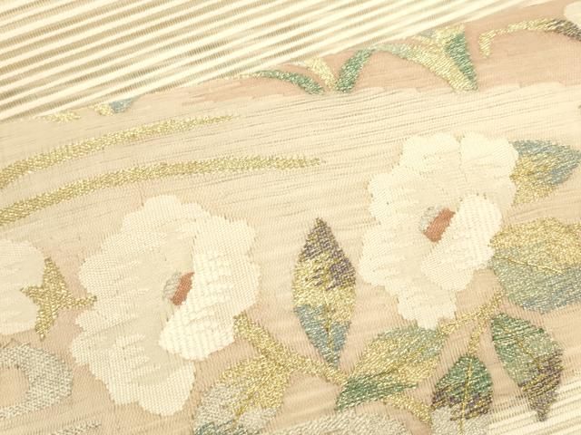 【着物と帯 時流】SN25815◆正絹 八寸夏名古屋帯◆絽綴れ 長尺 美品 着物と帯 時流】SN25815◇正絹 八寸夏名古屋帯◇絽綴れ オフ