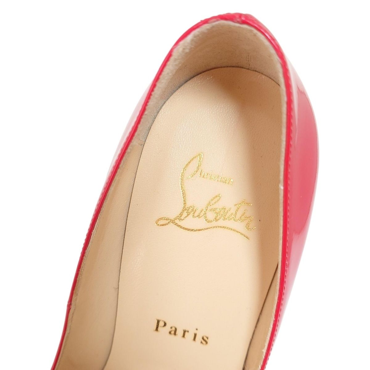 Christian Louboutin ルブタン オープントゥ 36 レッド CHRISTIAN LOUBOUTIN(クリスチャンルブタン) パンプス 36 1/2