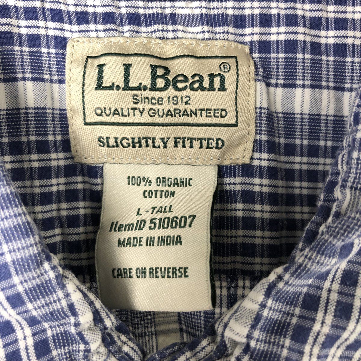 古着 エルエルビーン L.L.Bean シアサッカー 半袖 コットン チェック 