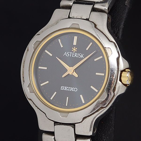 SEIKO セイコー アスタリスク 4N20-0800 稼動 良品 セイコー アスタリスク 4N20-0800 QZ 黒文字盤 レディース