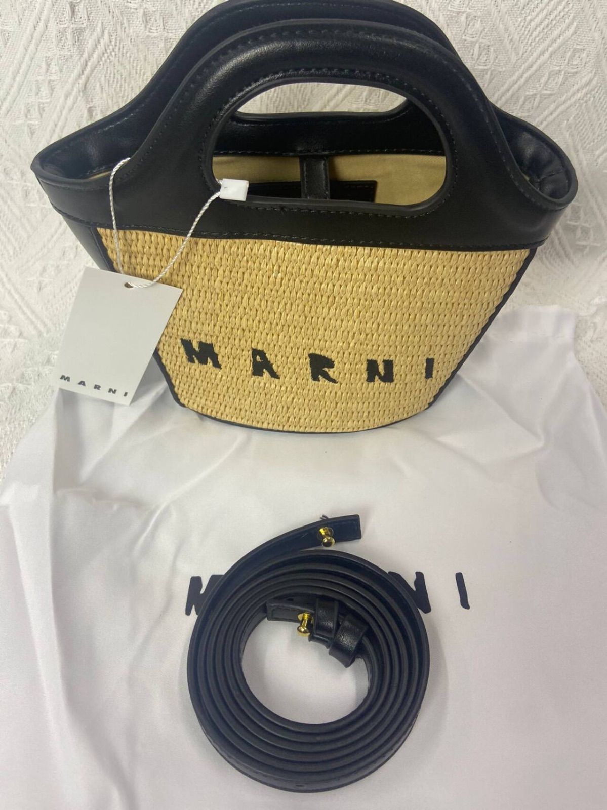 マルニ トートバッグ Marniかごバッグ ミニカゴショルダーバック ブラウン