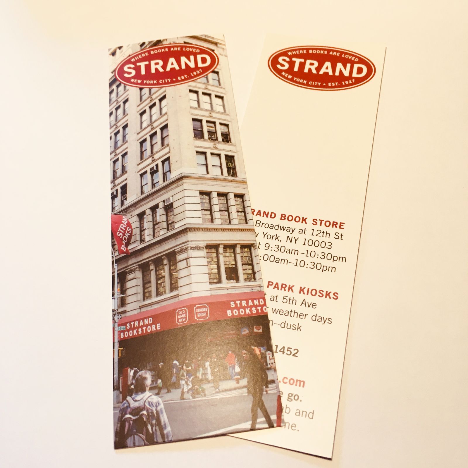 ストランド・ブックストア しおり 2枚セット STRAND BOOKSTORE