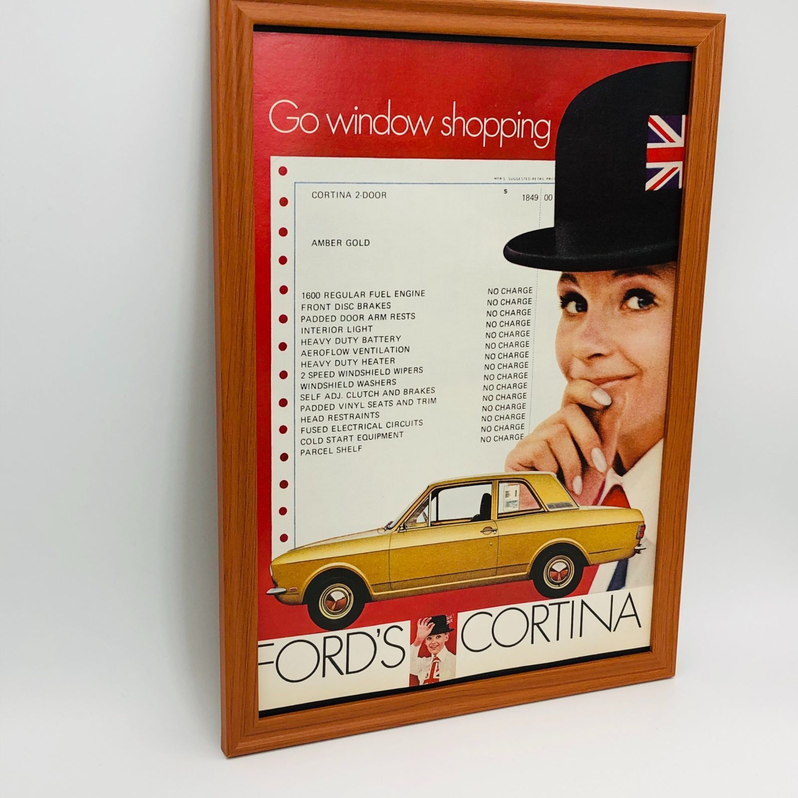 ビンテージ 広告 ポスター 『 フォード 自動車 (Ford) 』 1960's 額付