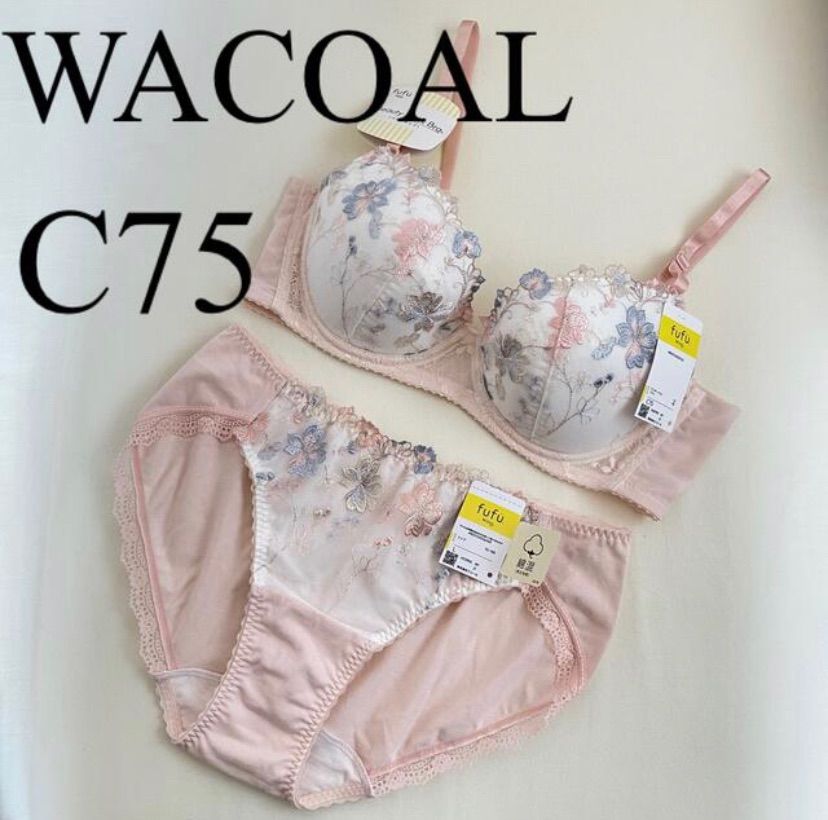 WACOAL wing fufu 【C75 / L】ブラ＆ショーツ - メルカリ