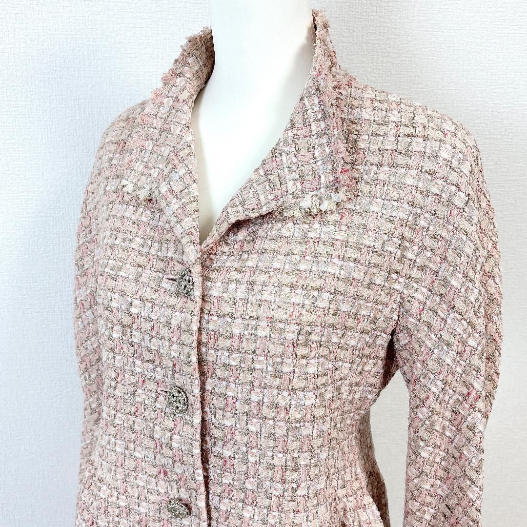 Mila schön ツイードテーラードジャケット 42 ピンク SIROKUMA-CORPORATION_COM