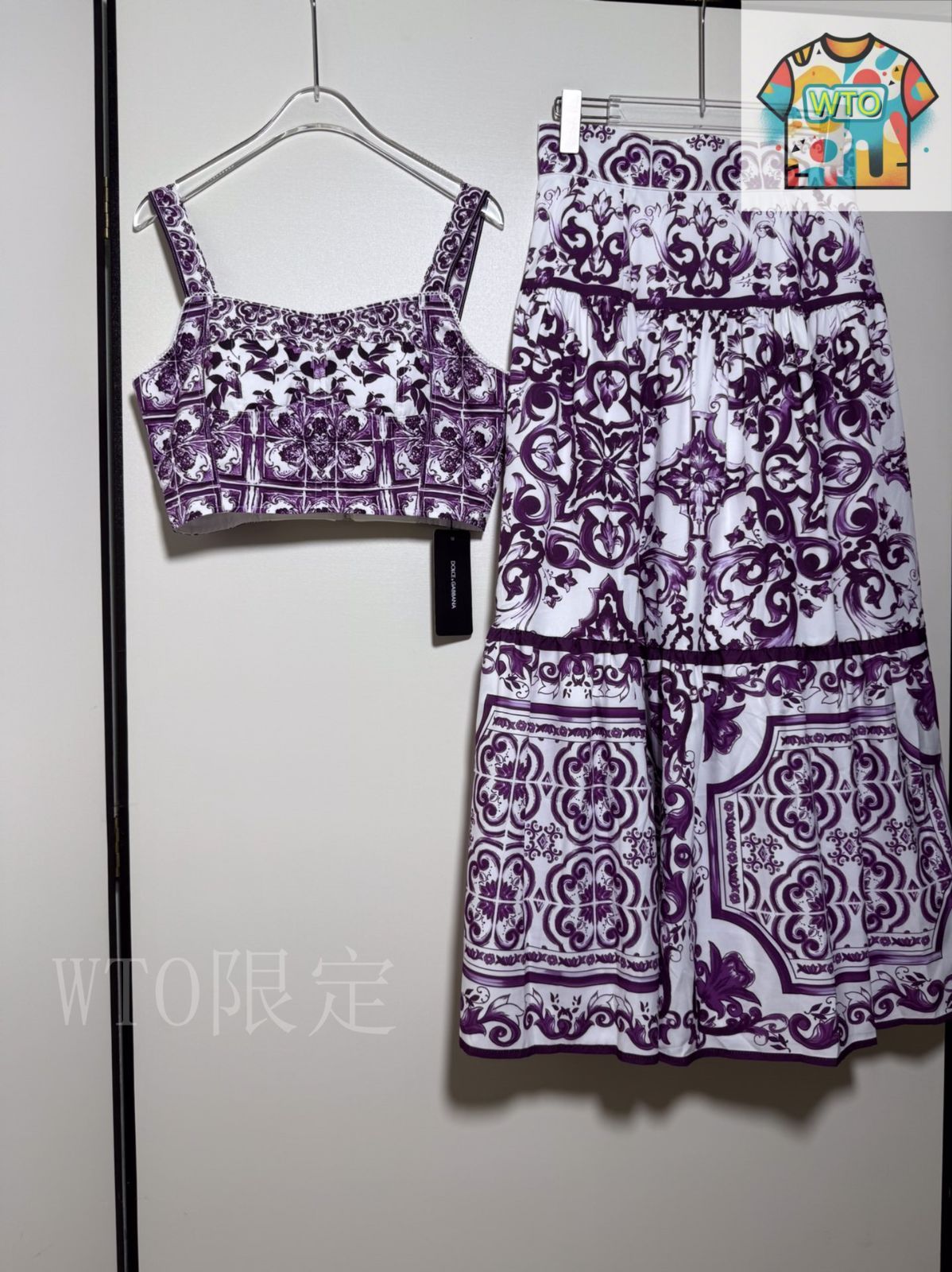 itimi購入　dolce&gabbana キャミ 今日特価】Dolce&Gabbana Purple Porcelain Camisole Set
