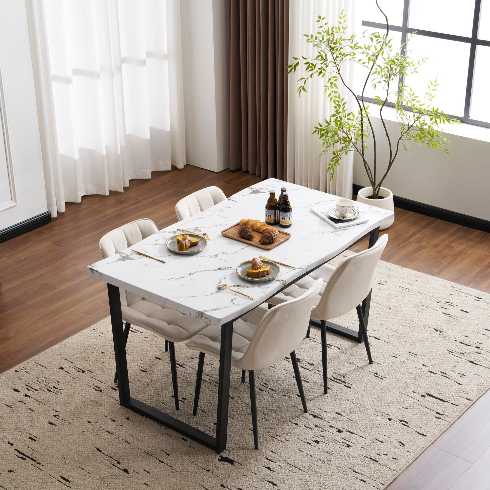 ダイニングテーブル 食卓 4人用 2人用 幅140cm おしゃれ 組み立て非常