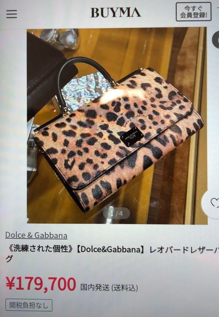 ドルチェ&ガッバーナ 美品 ヒョウ柄 お財布バッグ 2way ブラウン系 