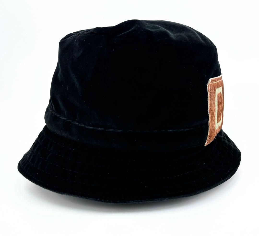 ドルガバ D&G ハット 黒 ブラック 帽子 サイズ59 ハラコ バケット 