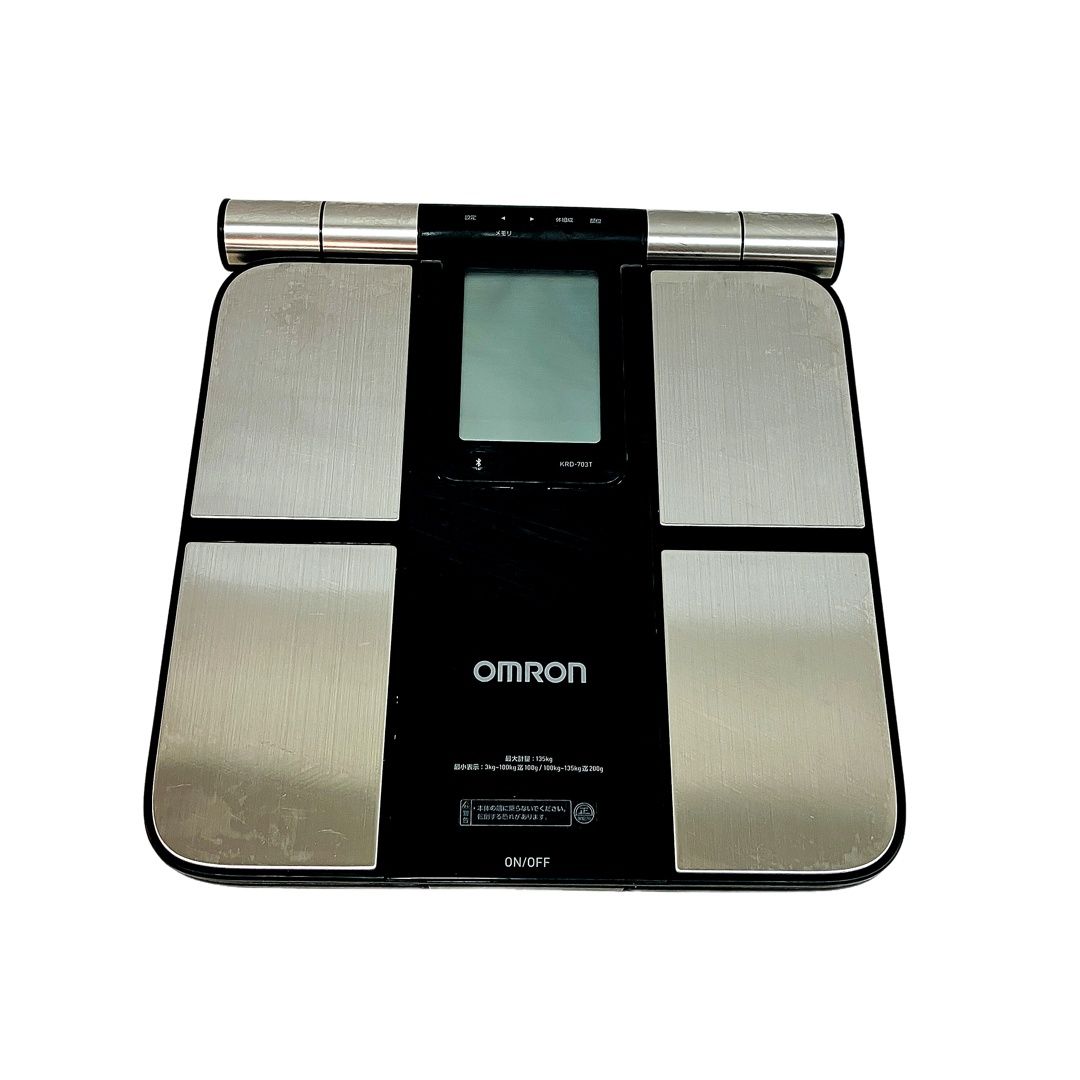 未使用OMRON Karada Scan 703T KRD-703T ブラック 特別価格】体重体組成計 KRD-703T カラダスキャン 両手両足測定