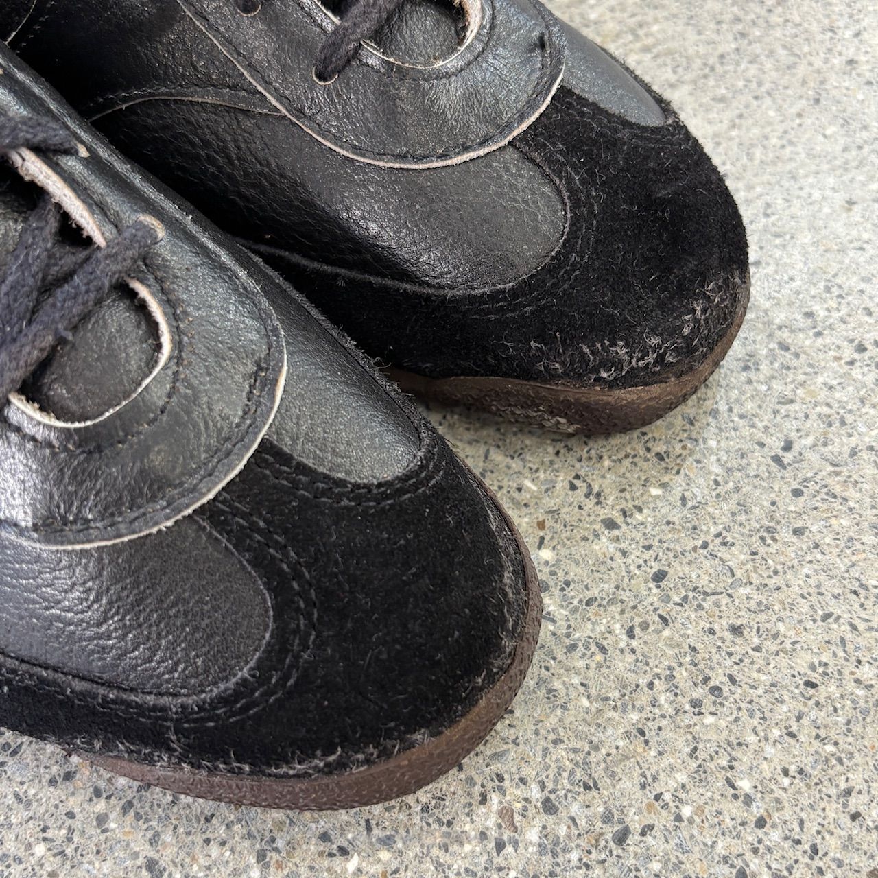ジャンク品【Military】70s~80s Black German Trainer Leather and 