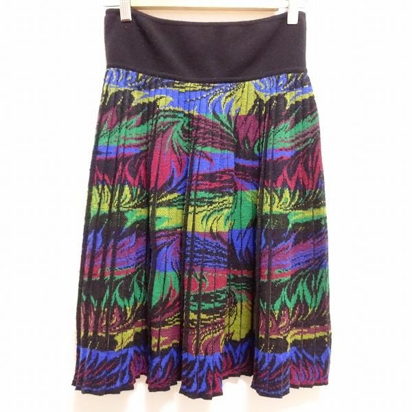 wnc ミッソーニ MISSONI スカート 44 黒 マルチ イタリア製 大きい