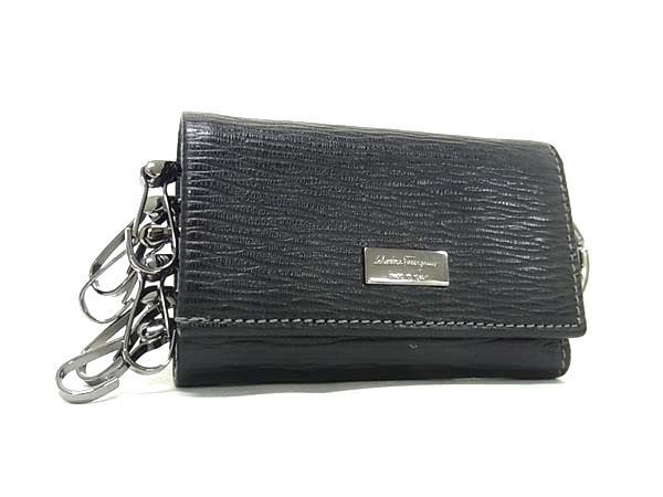 Salvatore Ferragamo フェラガモ キーケース REVIVAL リバイバル 667075 ブラック レザー ユニセックス 6連 ガンメタ金具
