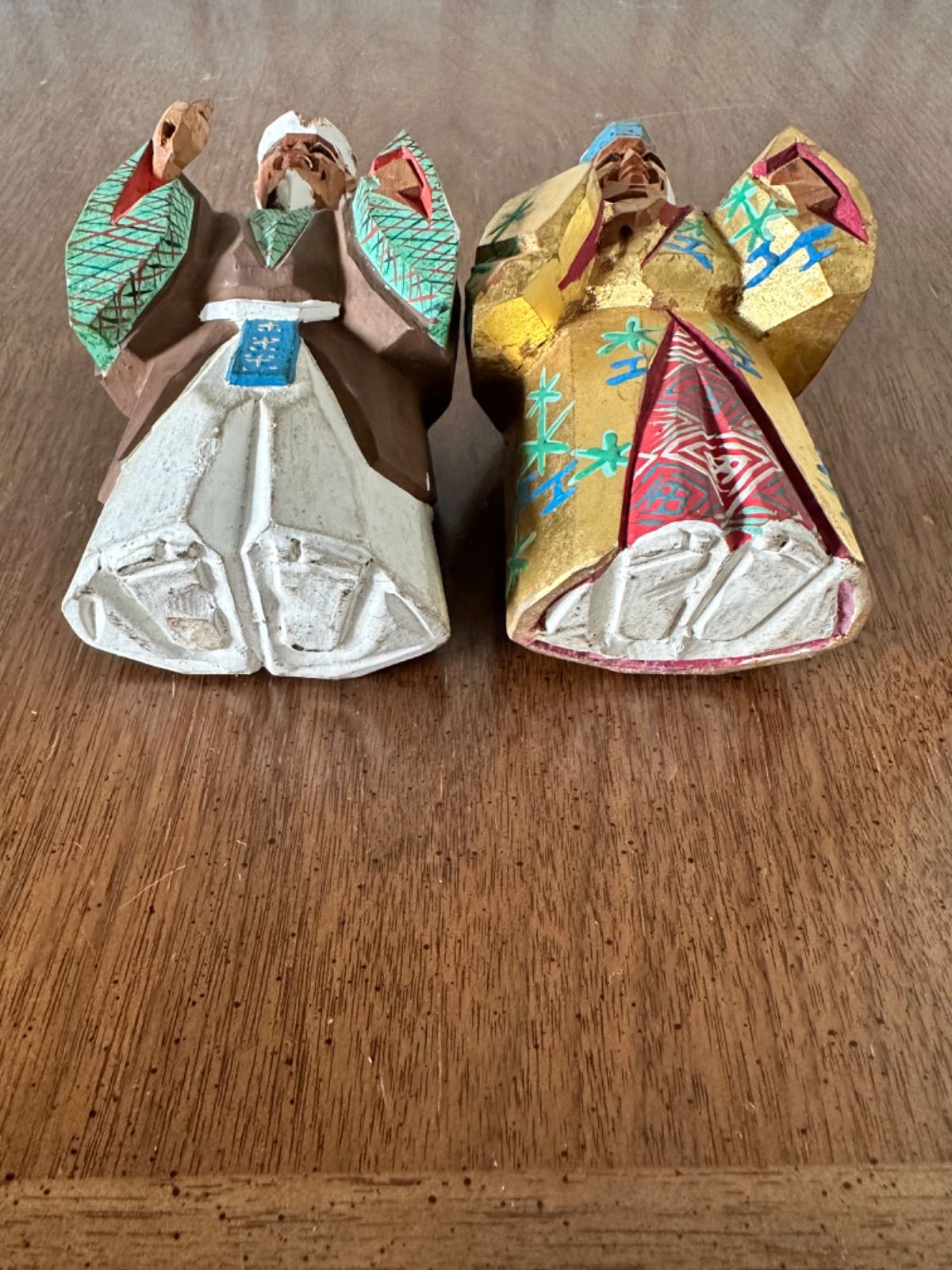 奈良一刀彫 奈良人形 高砂 翁と嫗 木彫 置物 伝統工芸品 長壽