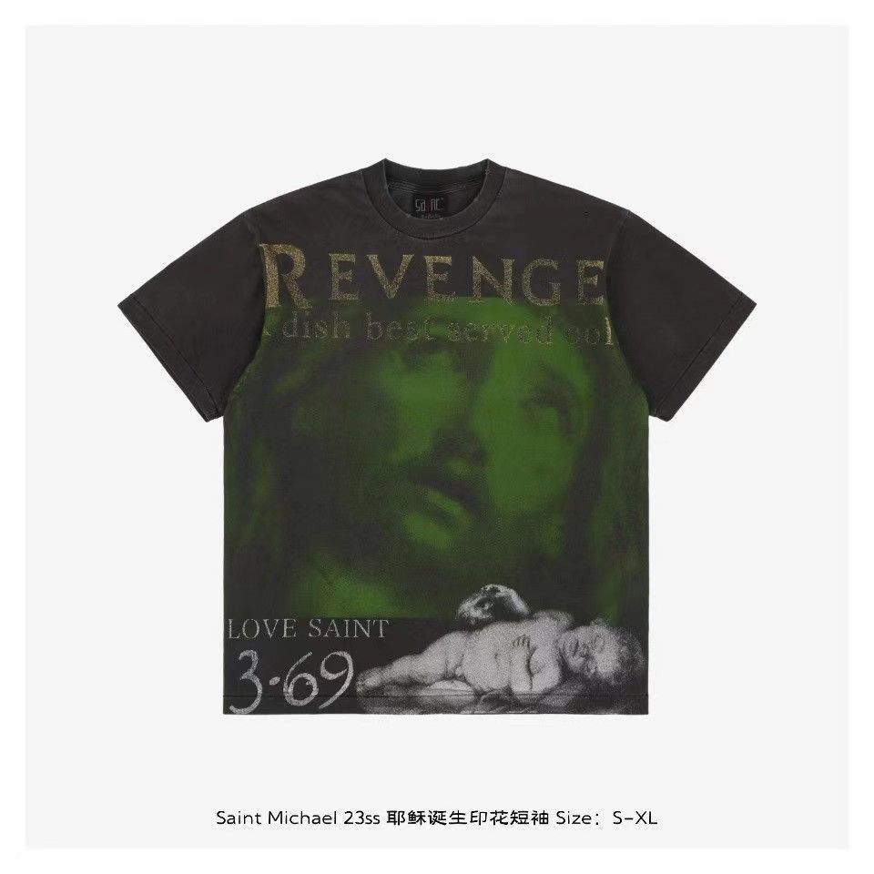 定価38500円 SAINT MICHAEL × BerBerJin 23SS BJ_SS TEE/REVENGE ベルベルジン コラボ ヴィンテージ加工  Tシャツ セントマイケル SM-S23-0000-085 ブラック系 - メルカリ