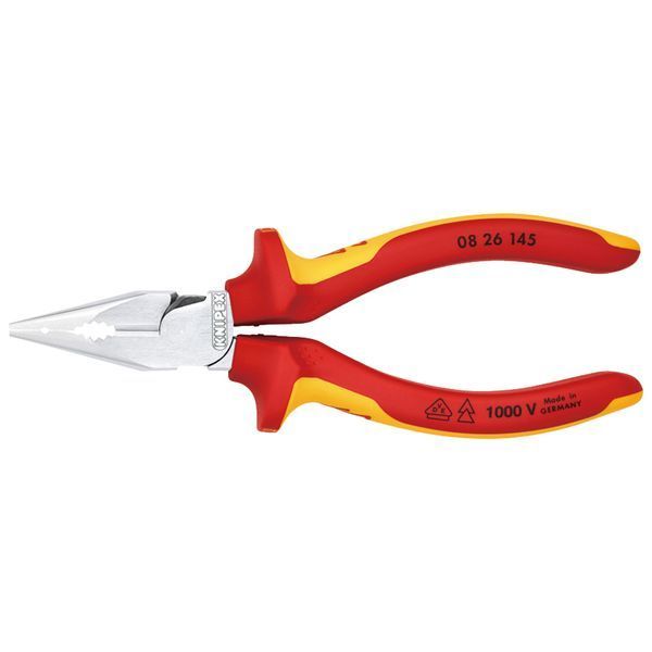KNIPEX クニペックス 1000V絶縁ニードルノーズペンチ 全長145mm 0826-145