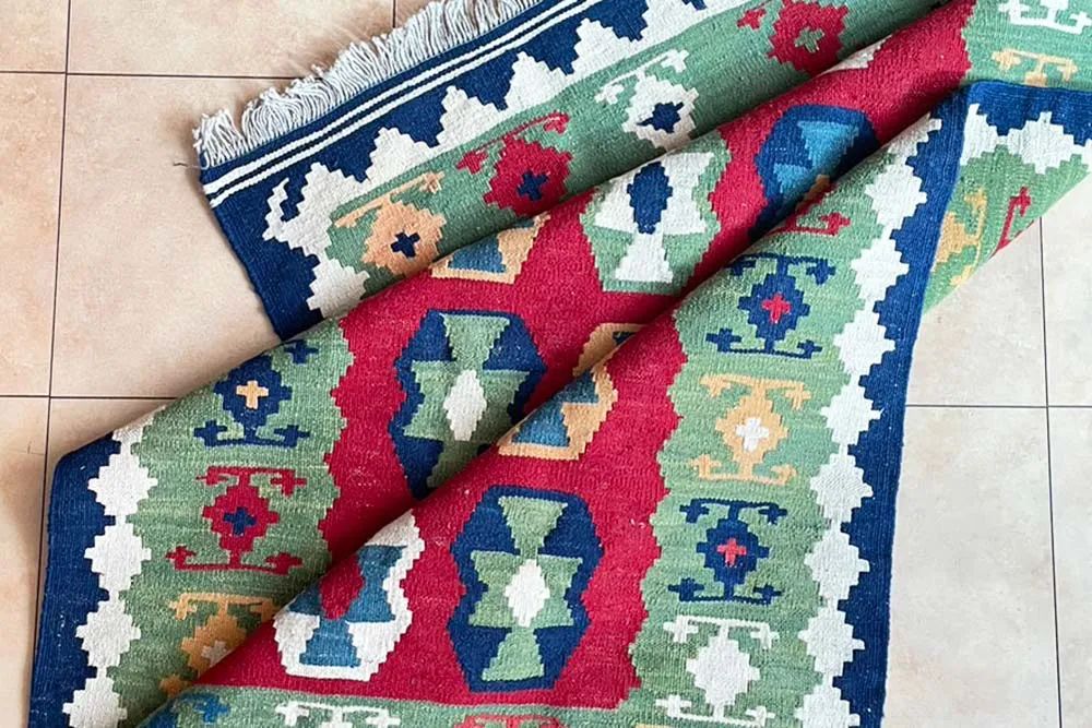 キリム ペルシャ 手織り イラン産 シーラズ 草木染め ウール