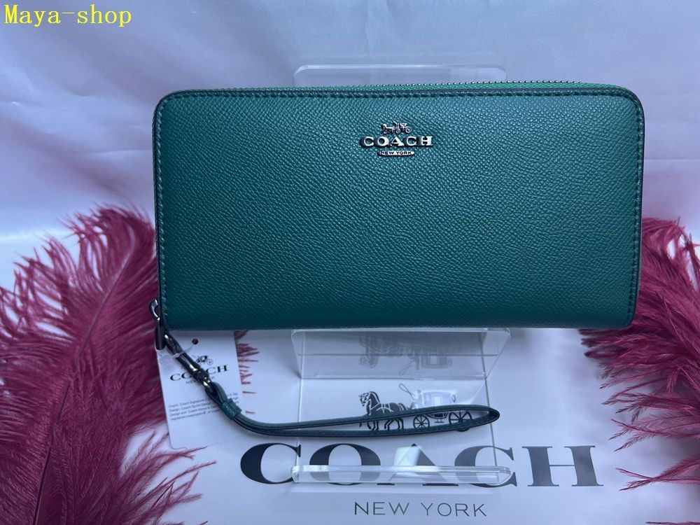 コーチ COACH 長財布 財布  ラグジュアリー クロスグレーン レザー アコーディオン ロング ジップアラウンド ウォレット  バレタインディー プレゼント   財布 レディース 新品未使用 ブランド  A177 C3441 11