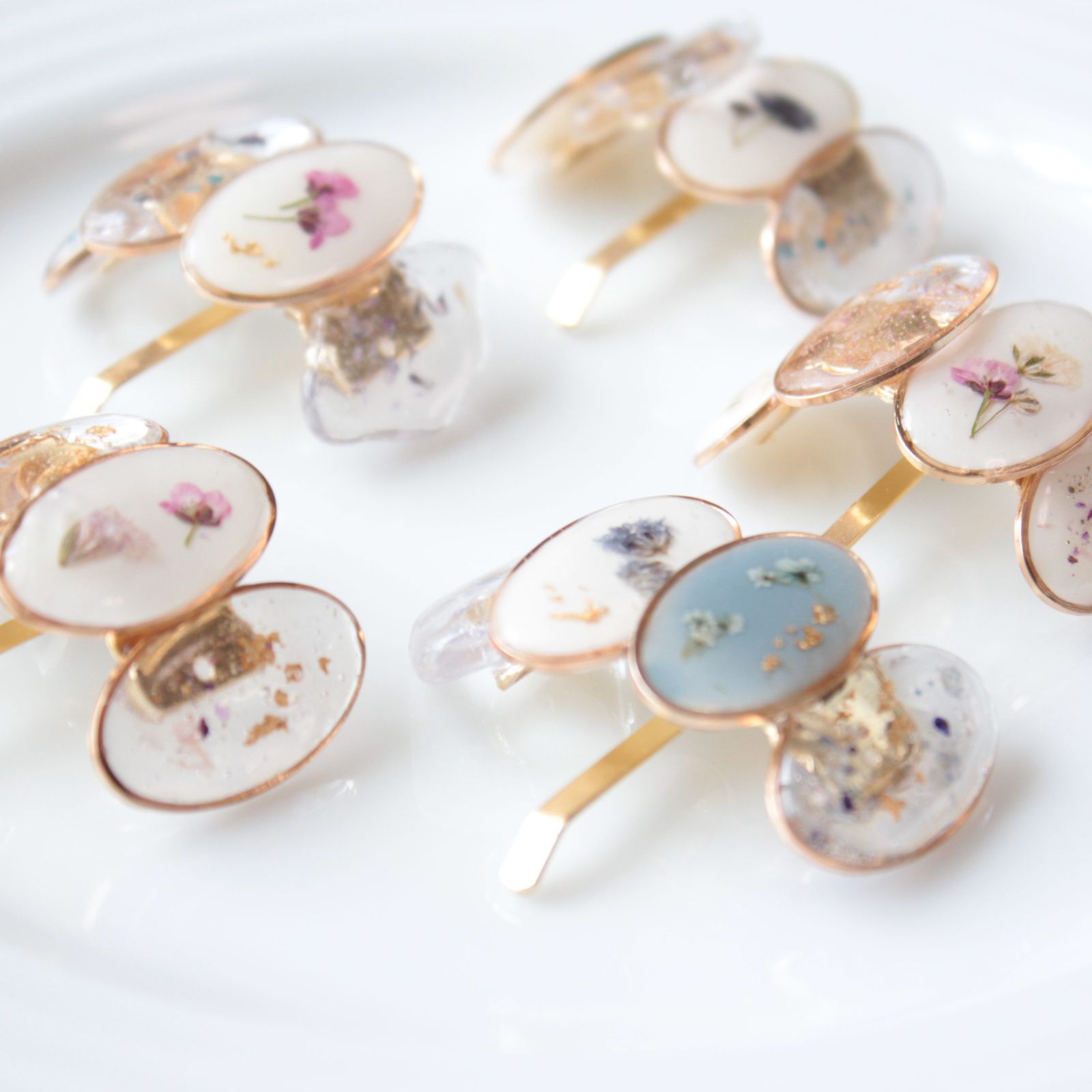 お花柄 ポニーフック レジン ハンドメイド h003 - メルカリ