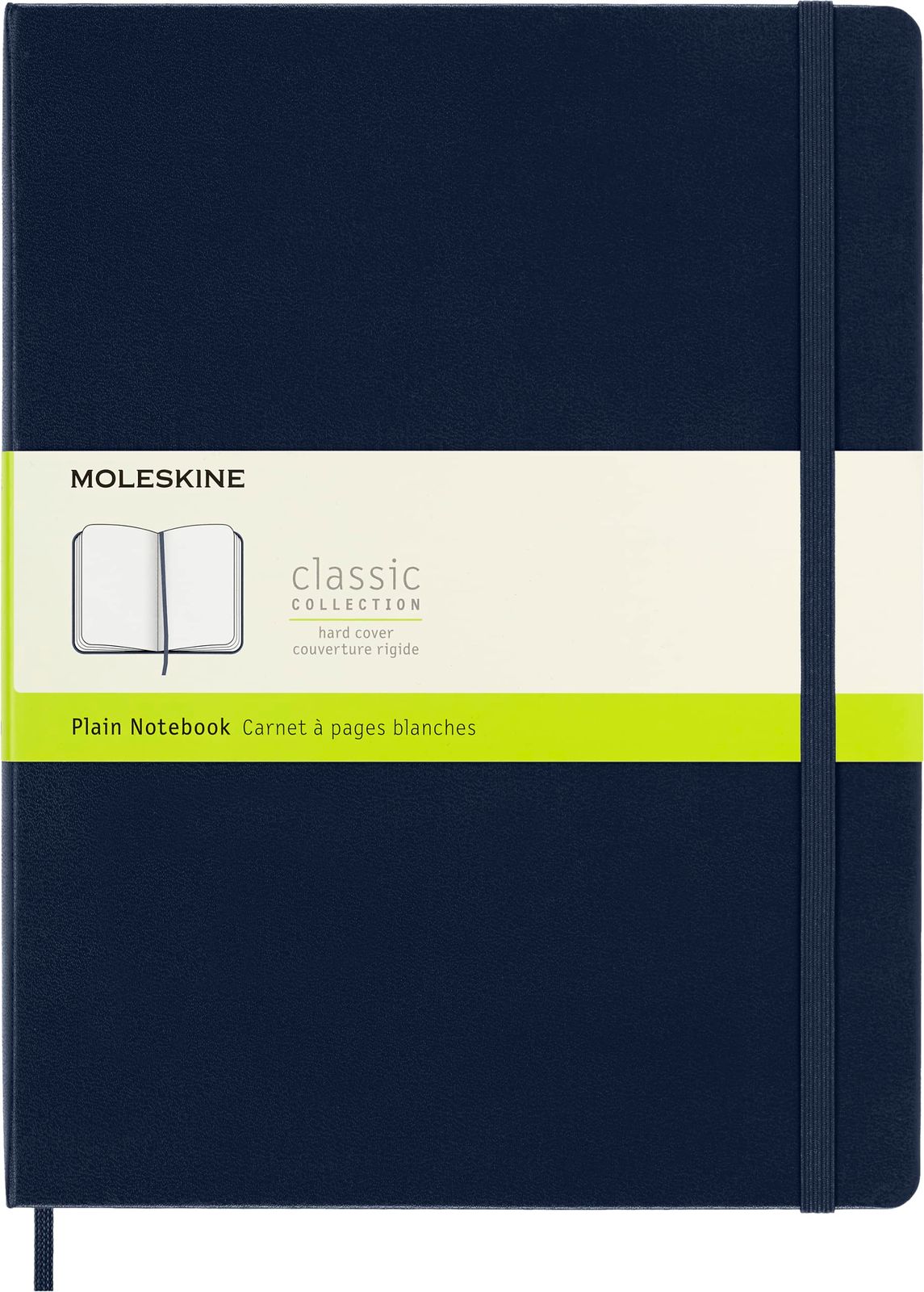 Moleskine Classic Notebook Hard Cover XL 7.5 x 9.5 Plain|Blank Sapphire Blue 192 Pages