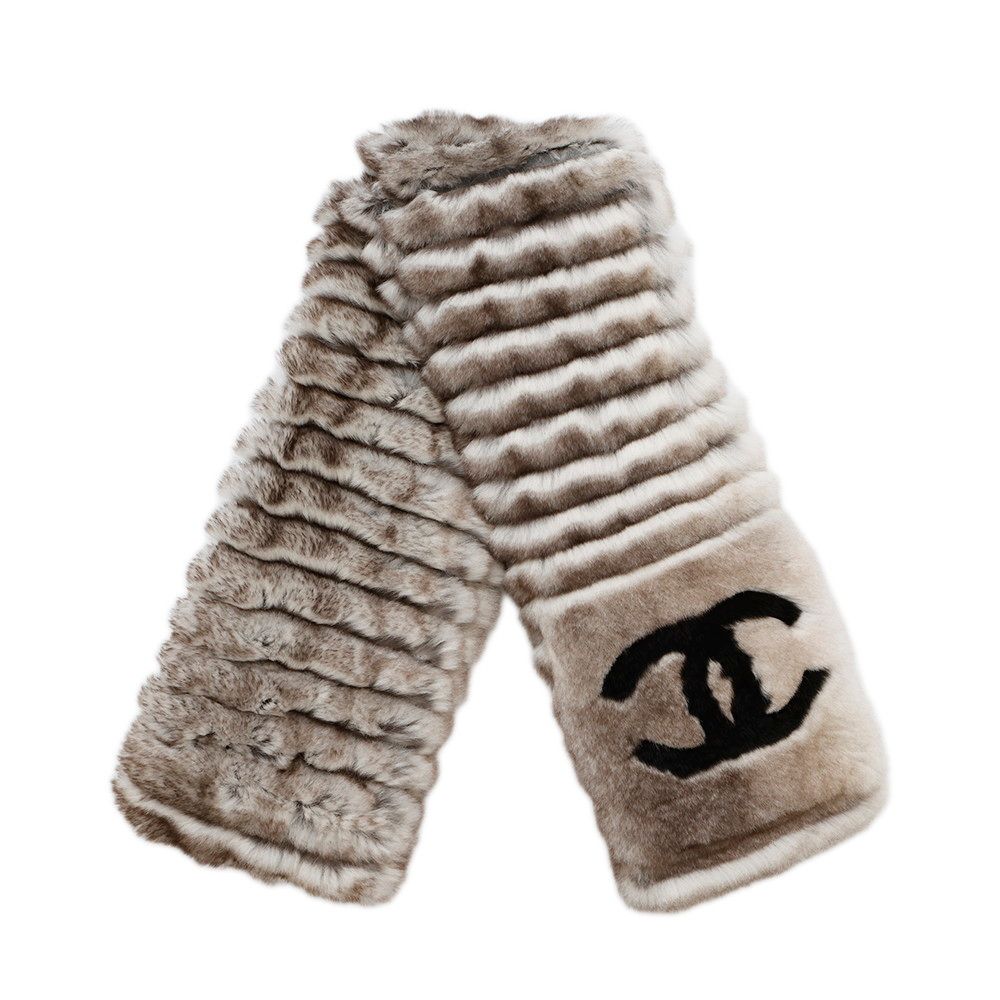レア！シャネル⭐︎ビックココマーク　カシミヤマフラー　アイボリー CHANEL シャネル マフラー ストール ココマーク ロゴ カシミア