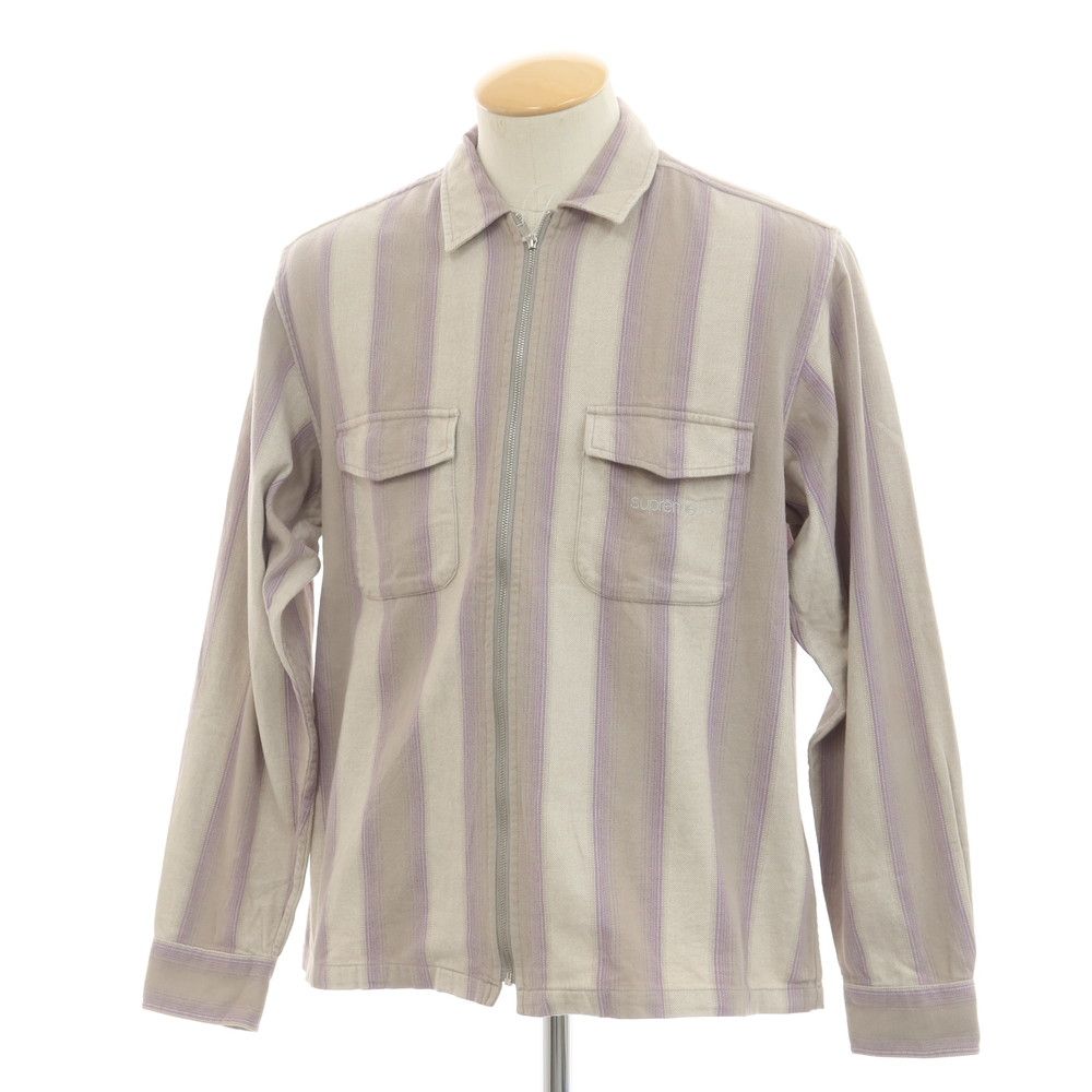Supreme 2023 stripe flannel zip up shirt Supreme ストライプ