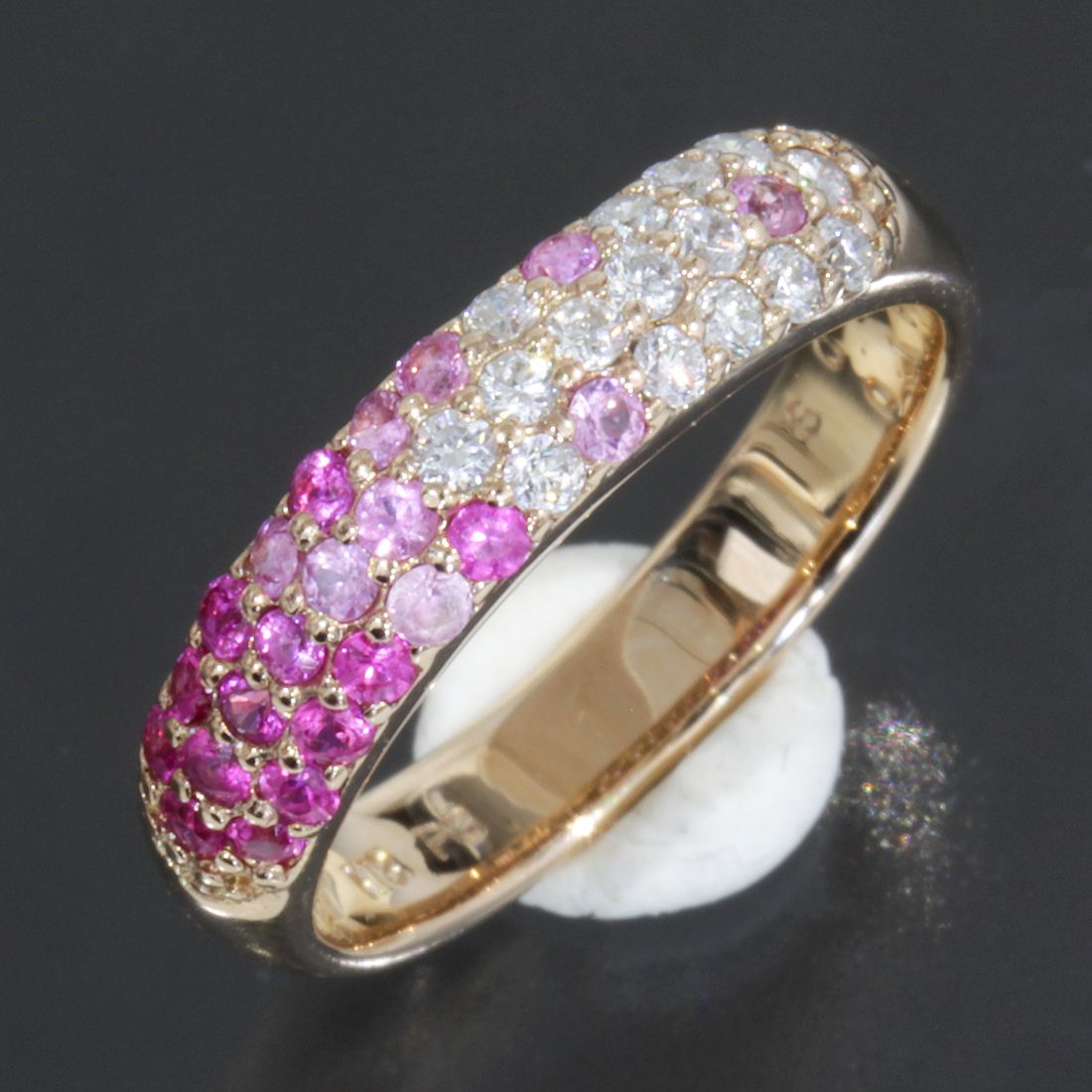 ポンテヴェキオ K18 PG パヴェリング 6号 指輪 ピンクゴールド