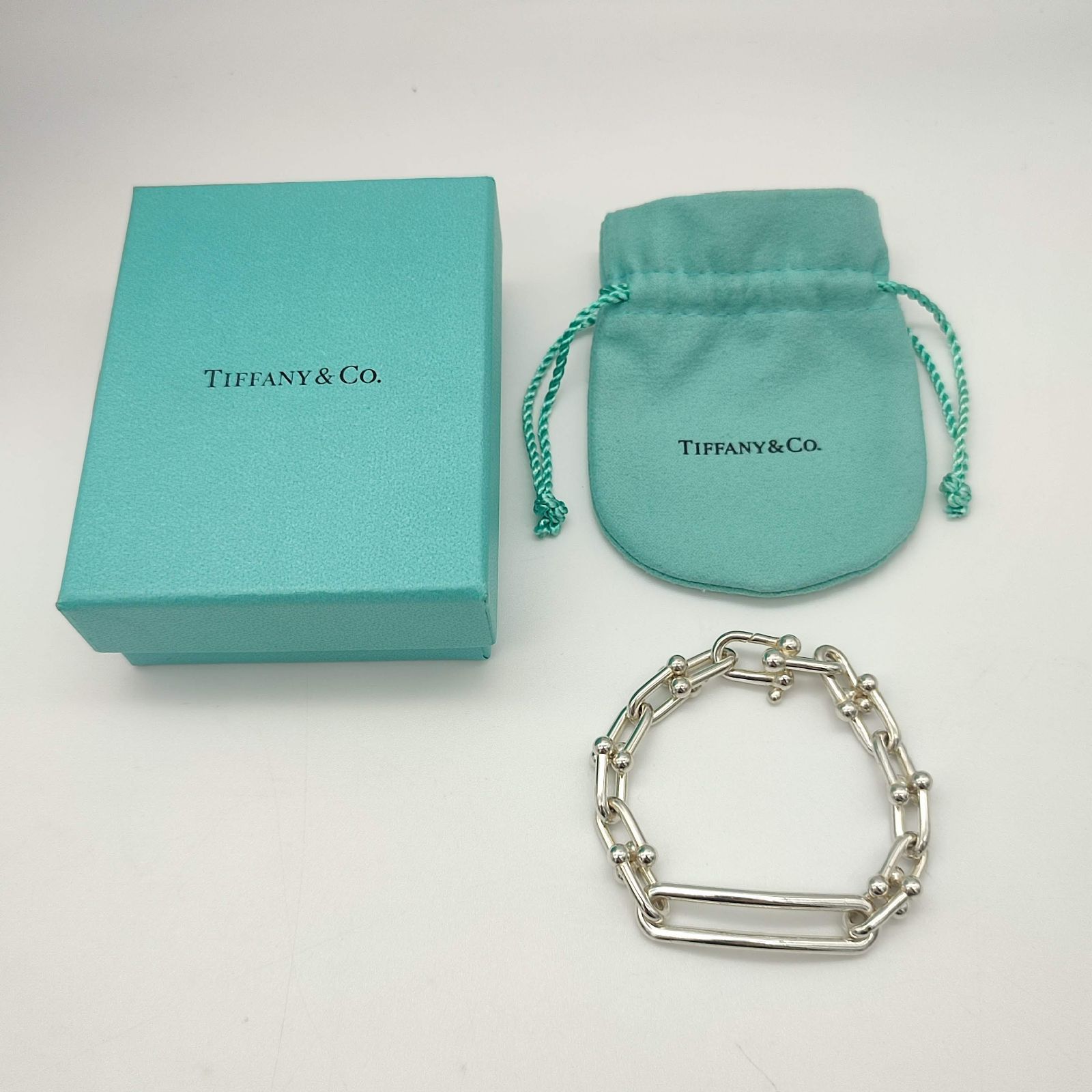 Tiffany シルバー925 ハードウェア ミディアム ブレスレット 美品】TIFFANY ティファニー ハードウェア ミディアムリンク