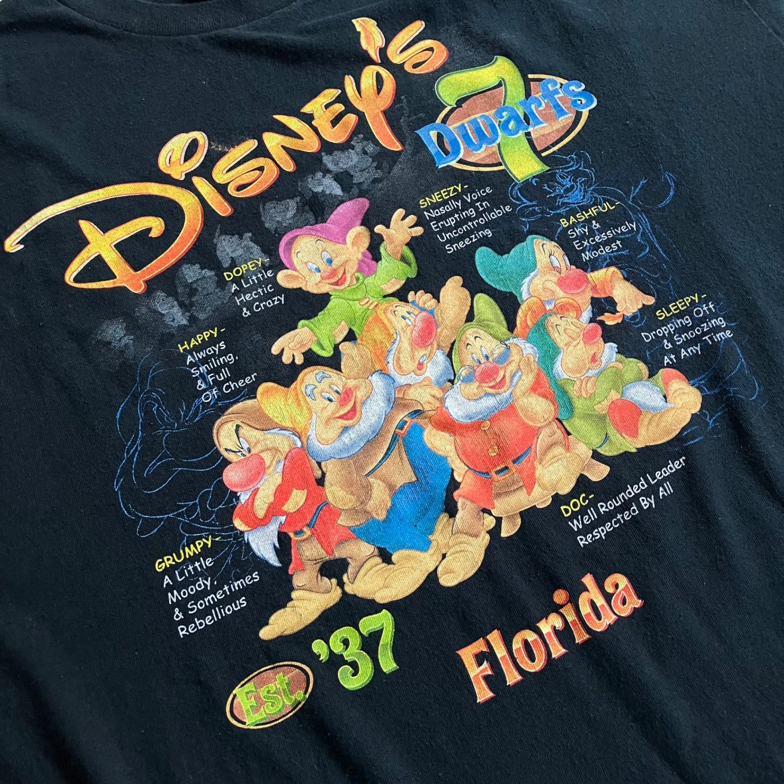 7人のこびと Tシャツ XLサイズ 黒 藤ヶ谷太輔 着用 ディズニー 小人