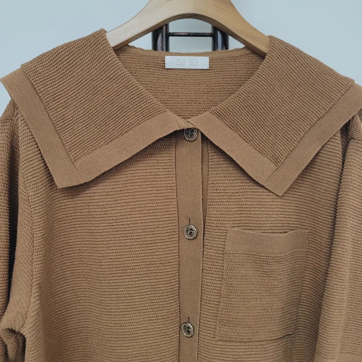 SJSJ リネン ブレンド セーラー カーディガン