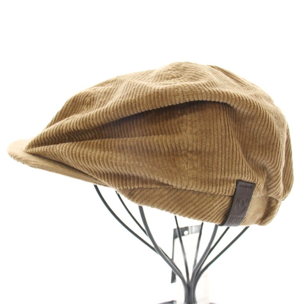 ディースクエアード NEWSBOY CAP コーデュロイ ハンチング キャップ L ベージュ KU