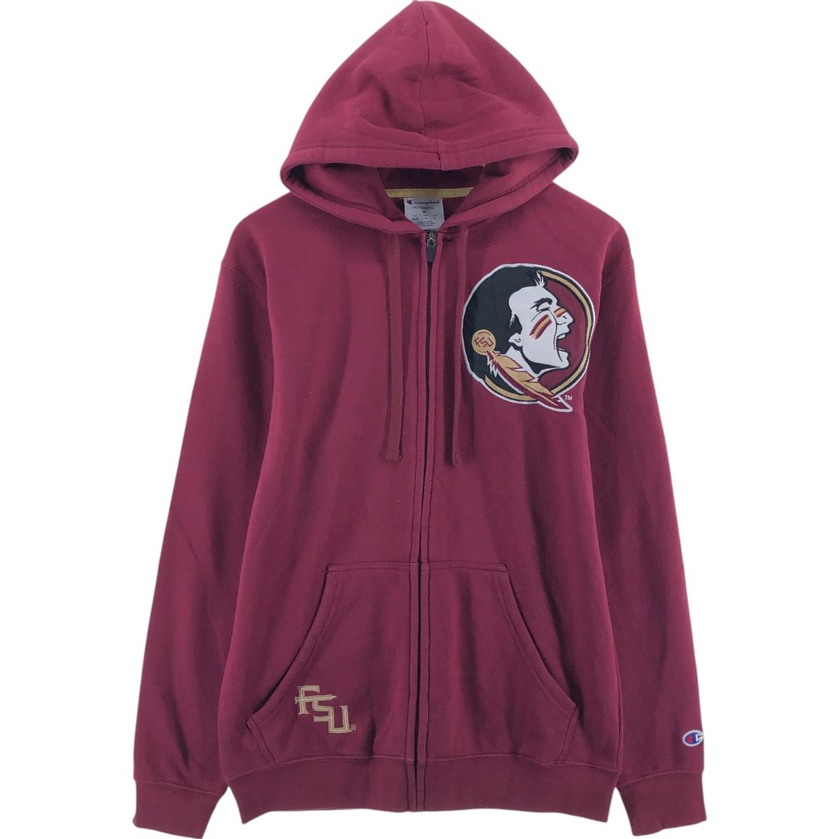 古着 チャンピオン Champion AUTHENTIC カレッジ スウェットフルジップパーカー メンズM相当/eaa490485