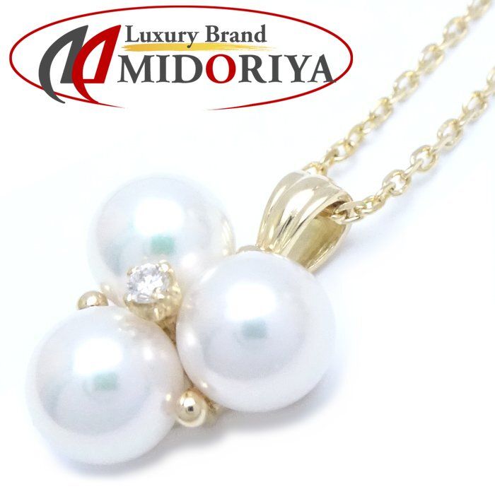 MIKIMOTO ミキモト パール ネックレス 真珠6.5ミリ ダイヤモンド K18YG イエローゴールド/291095【中古】【BJ】