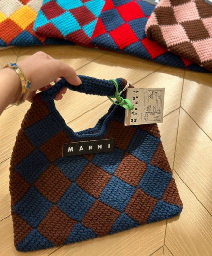 MARNI マルニマーケット ストライプトートバッグ