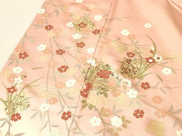 平和屋着物▽訪問着 花扇文 暈し染め 金彩 正絹 逸品 未