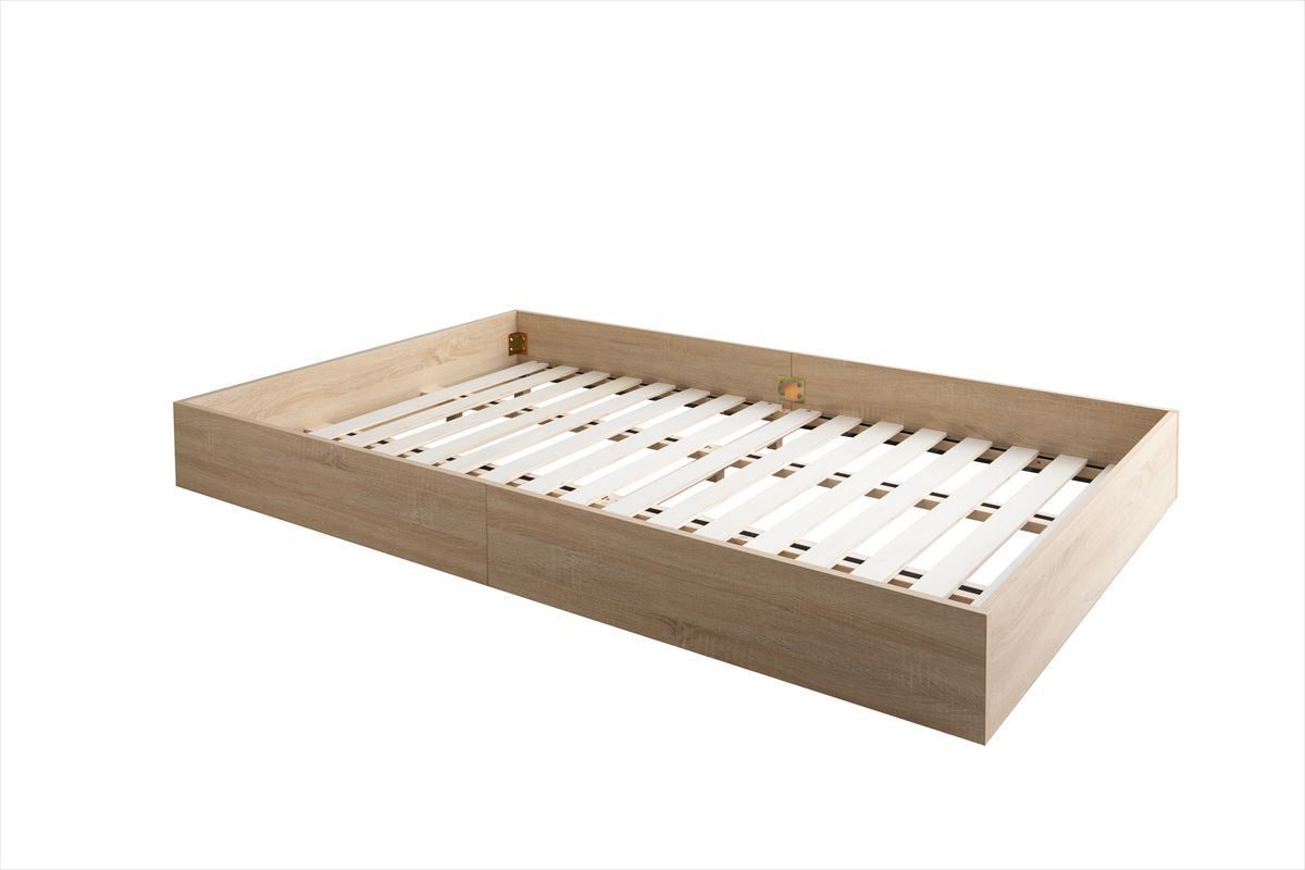 【セミダブル】Slib すのこローベッド(ボンネルマットレス付き) ブラウン セミダブル】Slib すのこローベッド(ボンネルマットレス付き) ブラウン