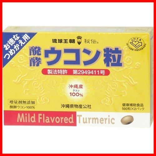 在庫 500粒×2パック 詰め替え用 醗酵ウコン粒