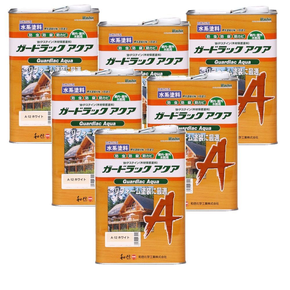 和信ペイント ガードラック アクア Ａ－１２ ホワイト 3.5kg ６缶