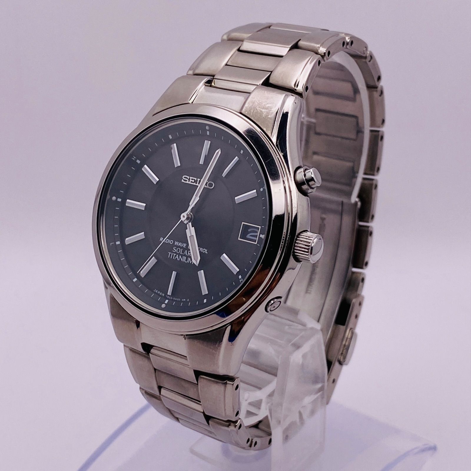 T242）希少【渡辺力氏デザイン】美品 稼動品 SEIKO セイコー 電波ソーラー TITANIUM SBTM003 7B22-0AD0 人気 時計  メンズ ユニセックス - メルカリ