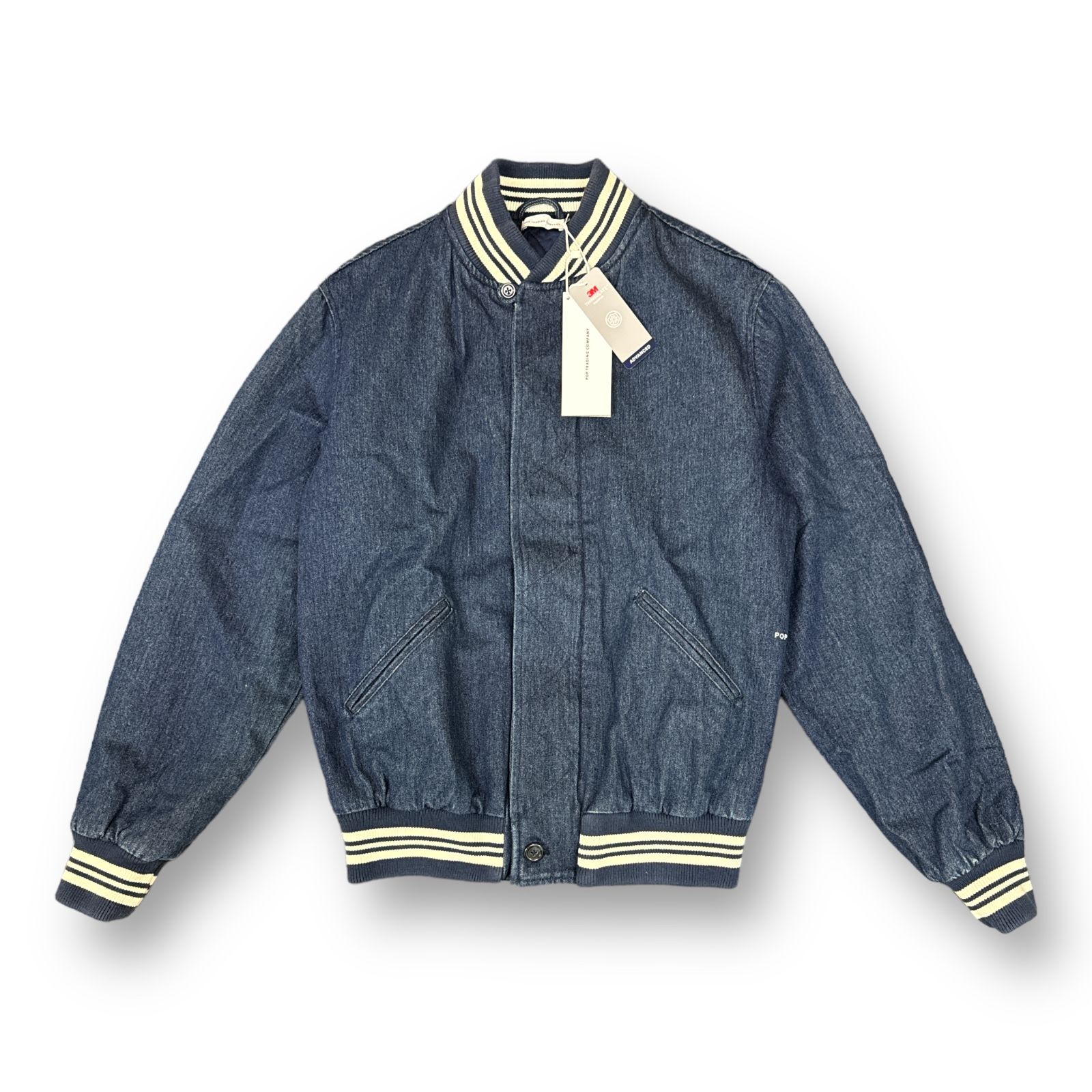 新品 Pop Trading Company Varsity Jacket POPSS23_05-007 デニム バー 